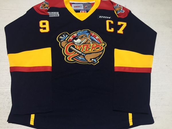 Customized Mens OHL 97 CONNOR MCDAVID Hockey INSCRIBED &#039;CHL ROY 2013&#039; ERIE OTTER CCM JERSEY Road Navy Jerseys Stitched S-6XL