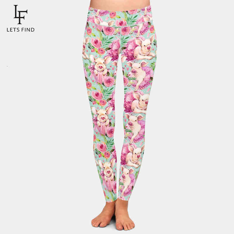 Women&#039;s LETSFIND 3D Cute Pig Print Women Waist High Quaility Soft Fitness Plus Size Elastic Leggings