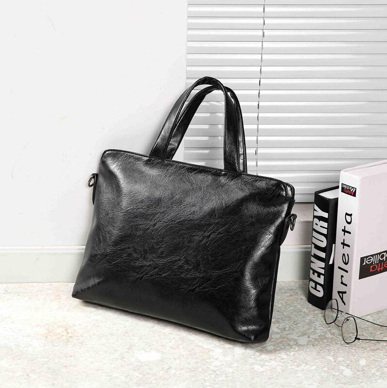 Factory wholesale men handbag simple horizontal leather shoulder bag trend color matching plaid business laptop bags large canvas fashion messenger