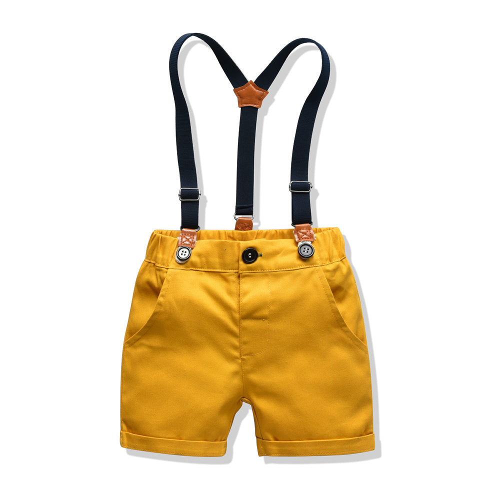 and Top Baby Clothing Sets Infants Newborn Boy Clothes Shorts Sleeve Tops+Overalls 2PCS Outfits Summer Bebes Clothingq1221