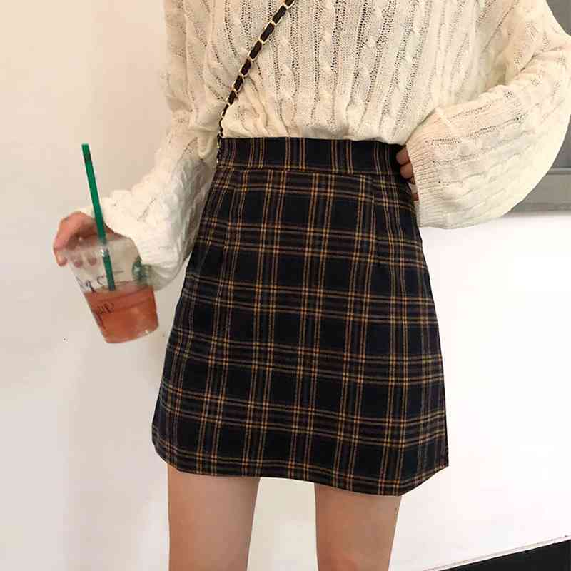 Skirts Mini Skirt Plaid Back Zipper Pink Purple Brown Youthful And Cute Preppy Style Casual Dating For 2021 Summer Women 9I0B