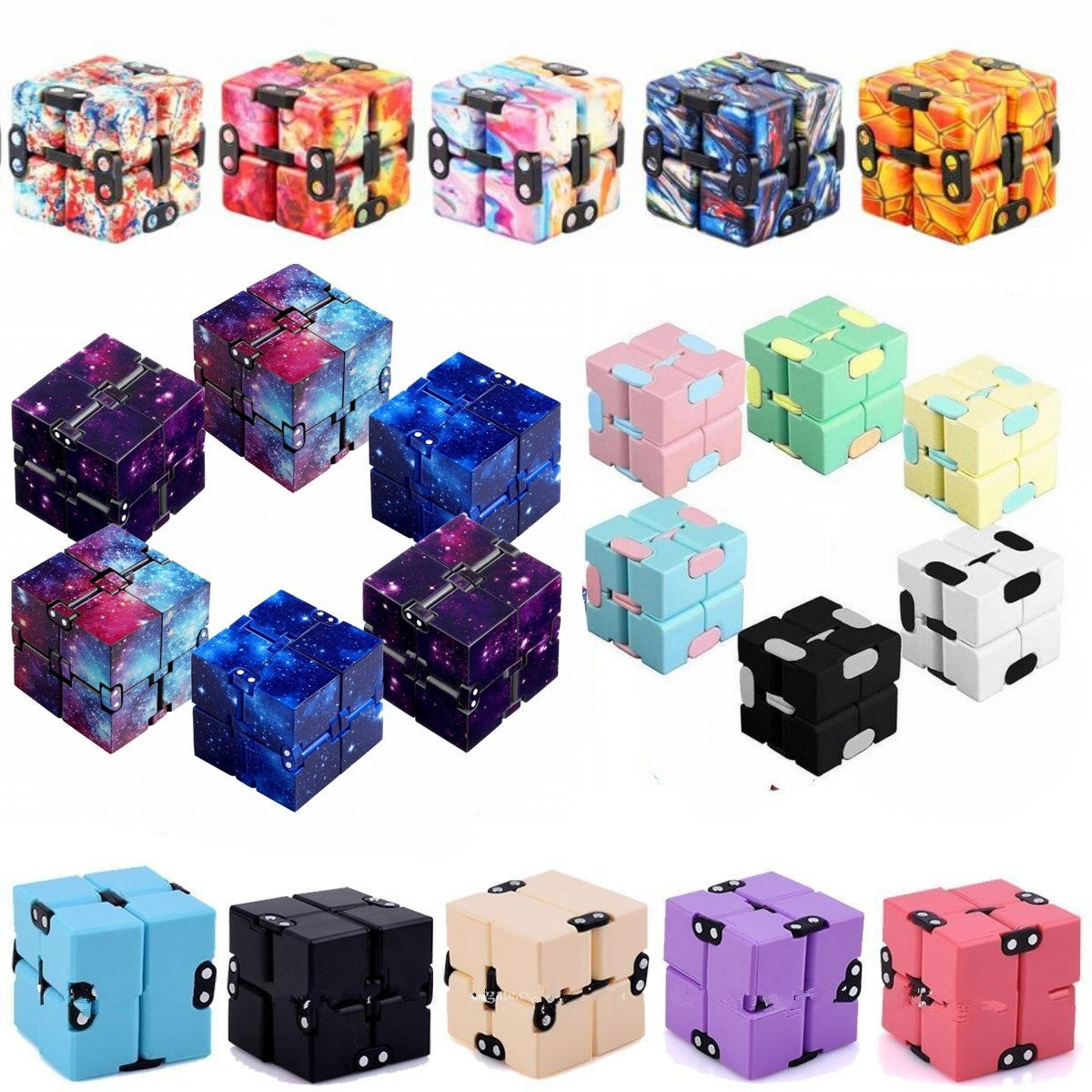 DHL Free Infinity Candy Color Fidget Puzzle Anti Decompression Toy Finger Hand Spinners Fun Toys For Adult Kids Adhd Stress Relief Gift cm31
