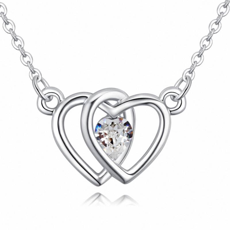 Pendant Necklaces TRACYSWING 1 Colors Real Austrian Crystals Fashion Heart Necklace For Women Valentine Gift Th-130740