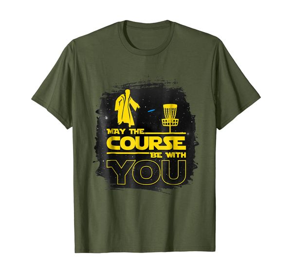 "Que o curso seja com você" engraçado disco golfe camiseta homens