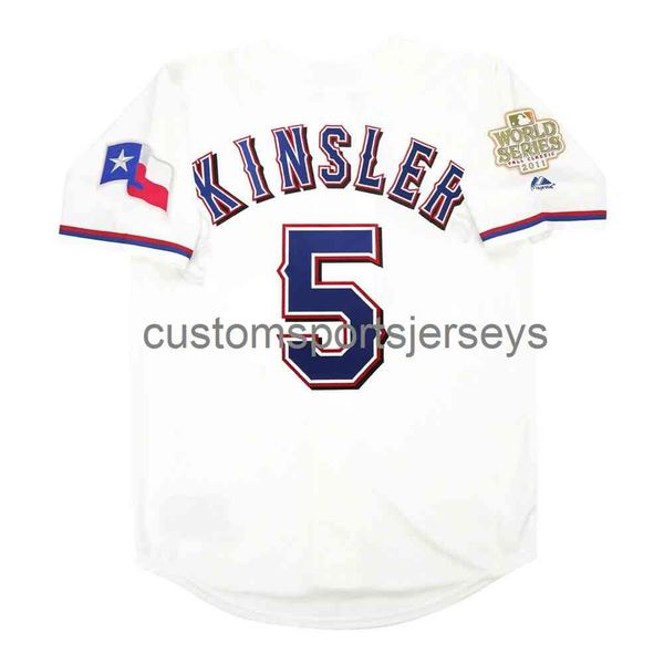 NEW Ian Kinsler 2011 World Series Jersey XS-5XL 6XL stitched baseball jerseys Retro