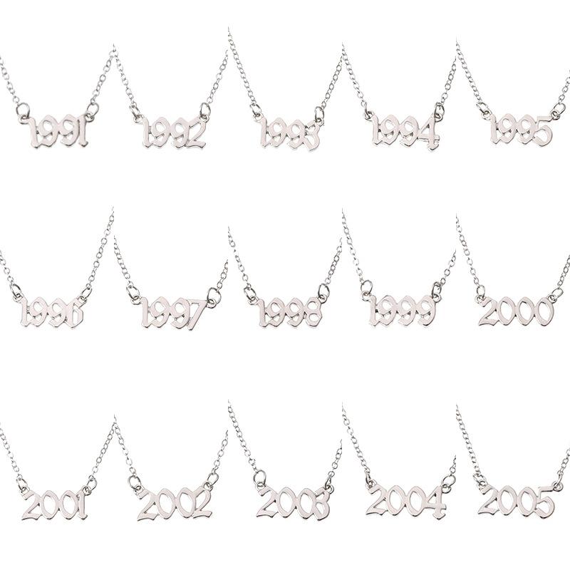 Pendant Necklaces Birth Year For Women Men 1991 To 2004 Special Date Number Chain Choker Necklace Birthday Gift Jewelry