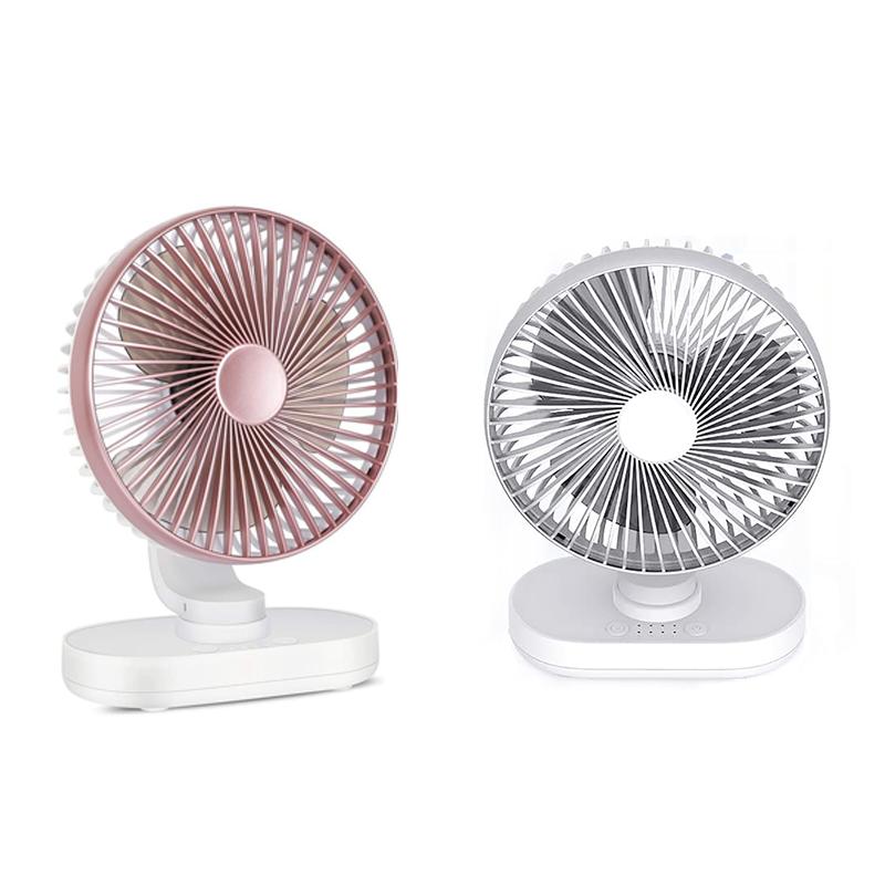 Electric Fans USB Oscillation Mini Desk Fan Small Quiet Table With 4 Speeds Rechargeable Battery Operated Personal