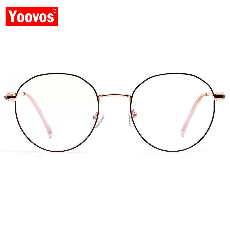 Fashion Sunglasses Frames Yoovos 2021 Reading Glasses Women-men Alloy Round Eyeglasses Plane Mirror Frame Metal Irregular Luxury