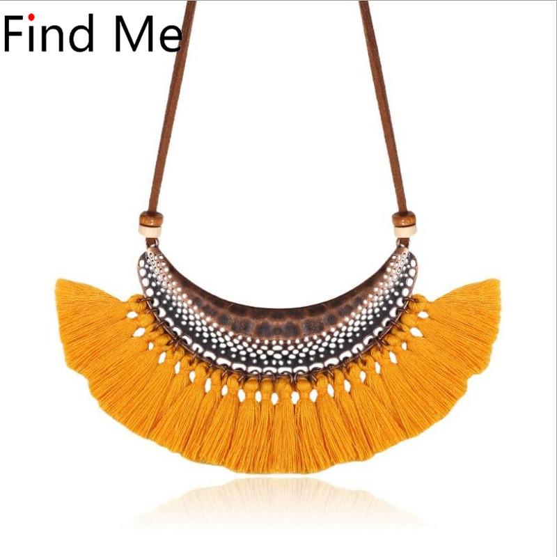 Pendant Necklaces Find Me 2021 Fashion Bead Long Tassels Collar Choker Necklace Pendants Vintage Maxi Statement Women Jewelry Wholesale