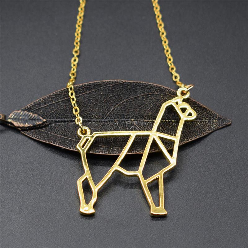 Pendant Necklaces Drop Origami Alpaca Geometric Lima Jewellery