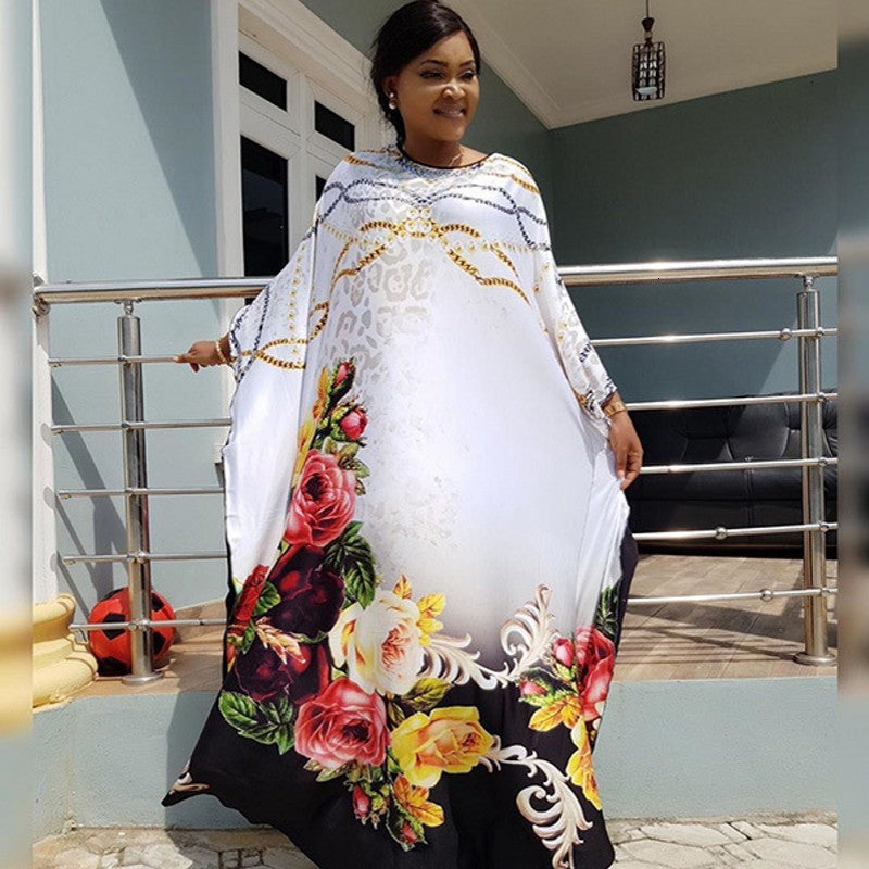 Casual Dresses African Print es For Women Party Fashion Robe Design Plus Size Long Falbala Office Lady Africa Clothing 77KD