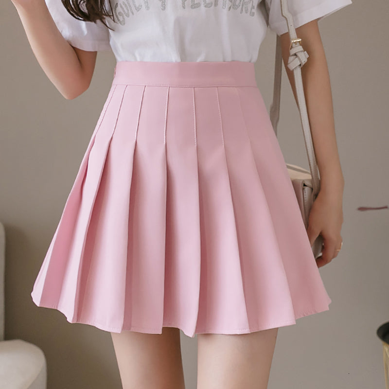 Casual Dresses Shintime Women Sweet High Waist Pleated Skirt Girls Harajuku Mini s Lady Summer Slim Short School Uniform Womens O