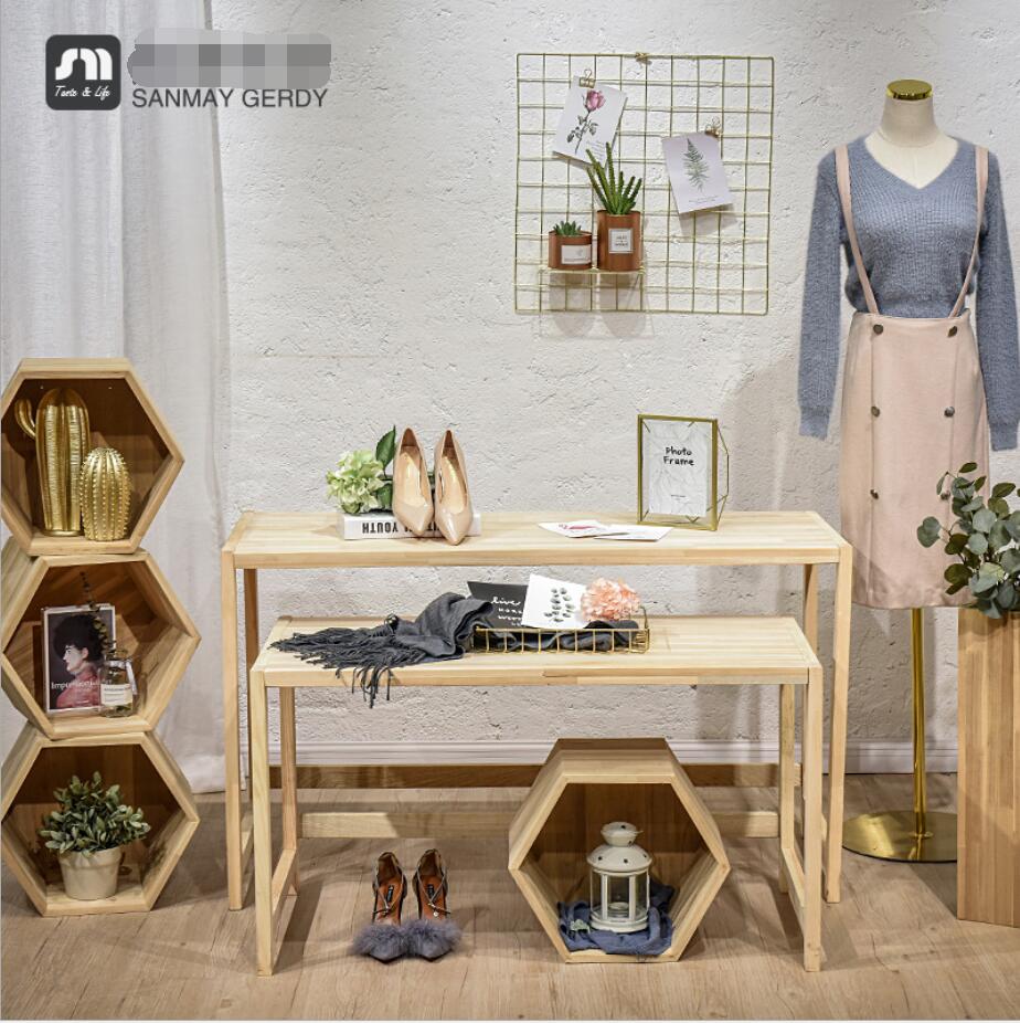 Clothing shop window decoration display table Commercial Furniture children&#039;s clothes store creative high and low water tables