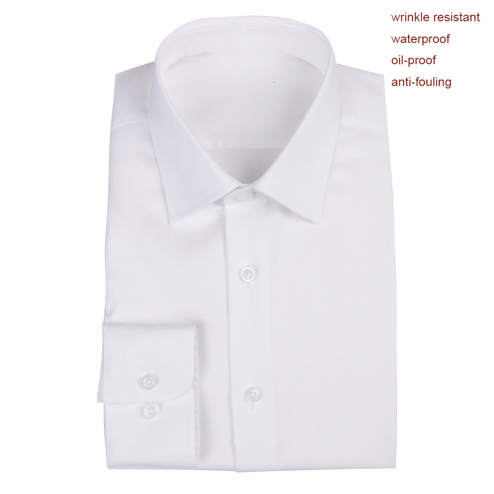 Men&#039;s Dress Shirts Luxury Stretch Cotton Shirt Tailored White Office Custom Made Waterproof, Oil-proof, Anti-fouling