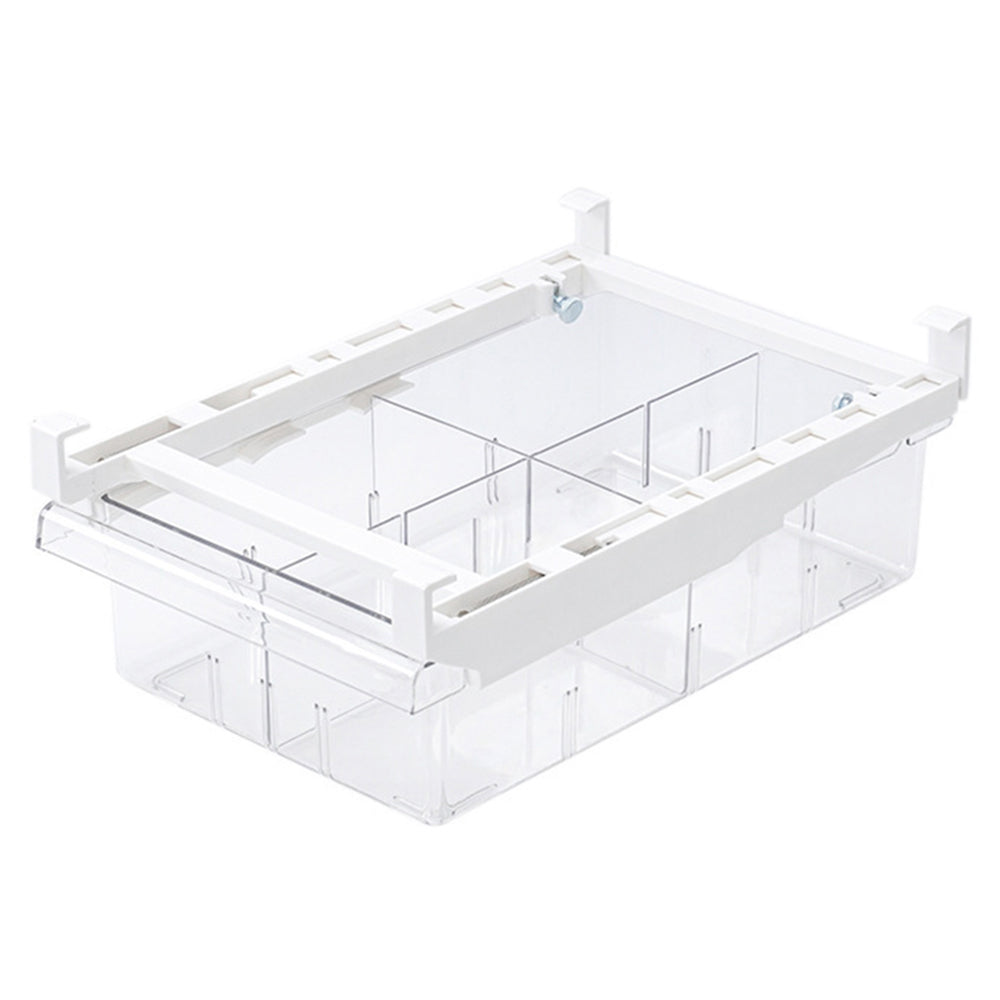 (0-4-8 grid)Kitchen Sundries Storage Box Adjustable and Stretchable Refrigerator Drawer Kitchen Organizer Container Storage Box