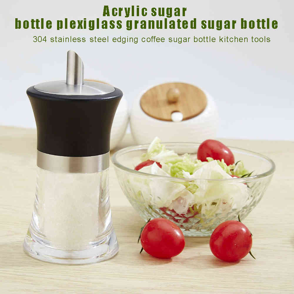 Acrylic Sugar Jar Dispenser Sugar Shaker Household Kitchen Utensil Seasoning Soy Sauce Barbecue Bottle Kitchen Accessories