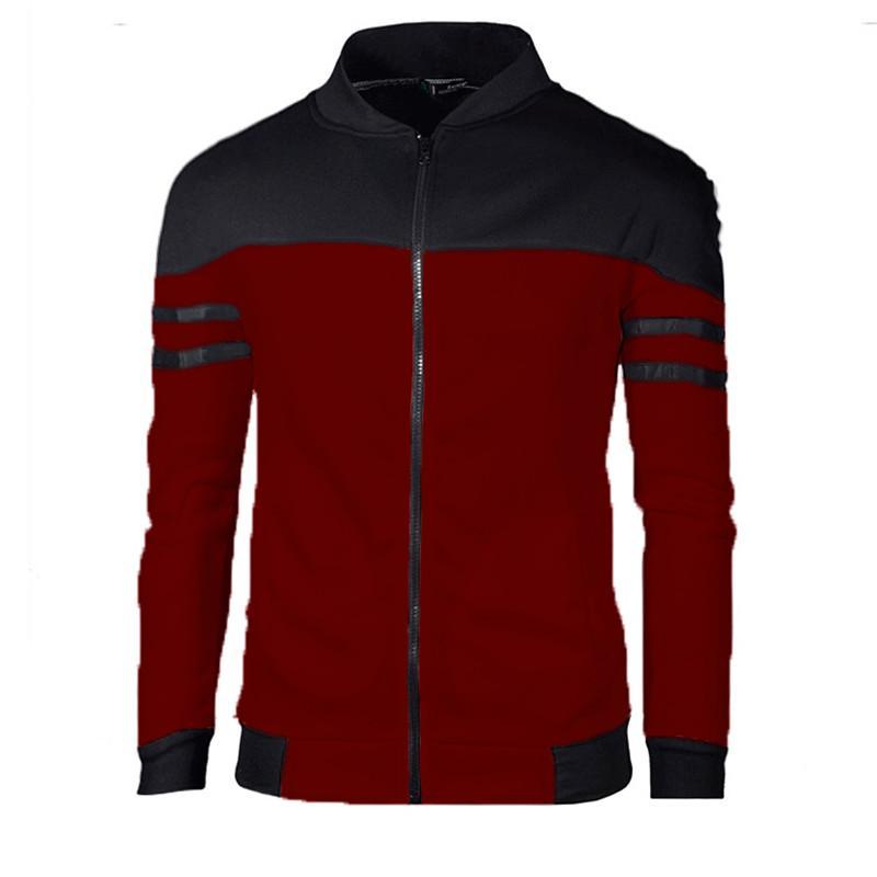 Men&#039;s 4 Colors Zipper Jacket Jackets Men Long Sleeve Tracksuits Outerwear Black Hoodie Man Sweatshirts Coat Streetwear S-4XL