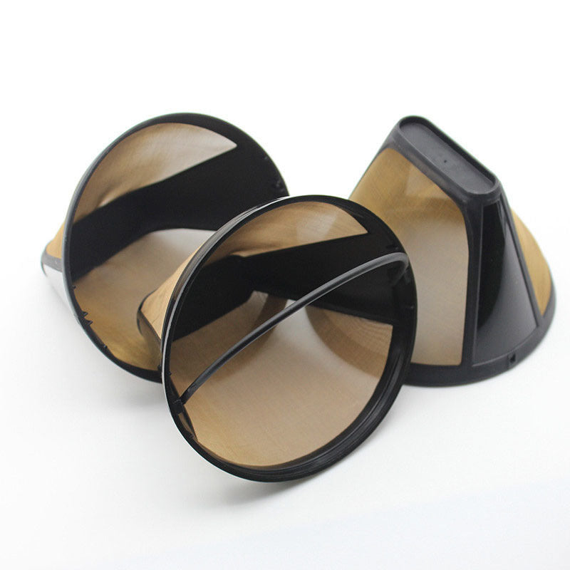 Handmade Reusable Coffee Maker Accessories 1 pcs Stainless Steel Kitchenware Cone-Style Kitchen Gadgets Coffee Filter