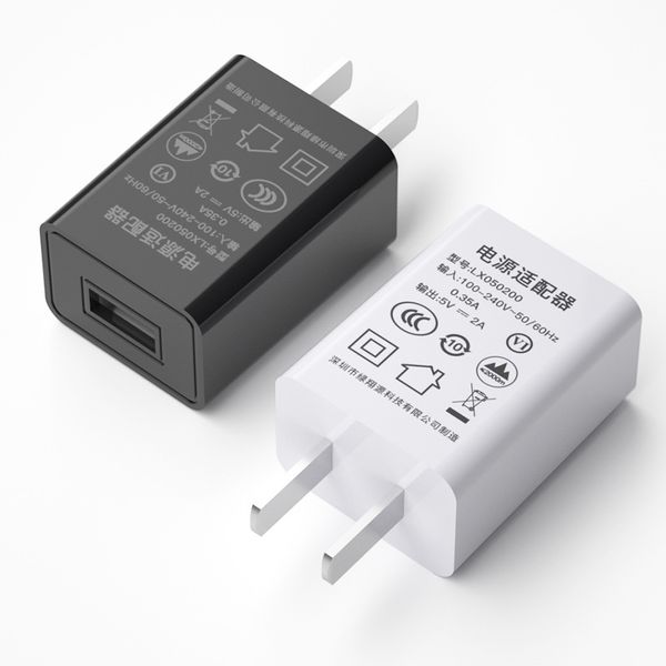High quality Chargers 5v1a mobile phone charger head 2a power adapter usb charging standard 3C white black