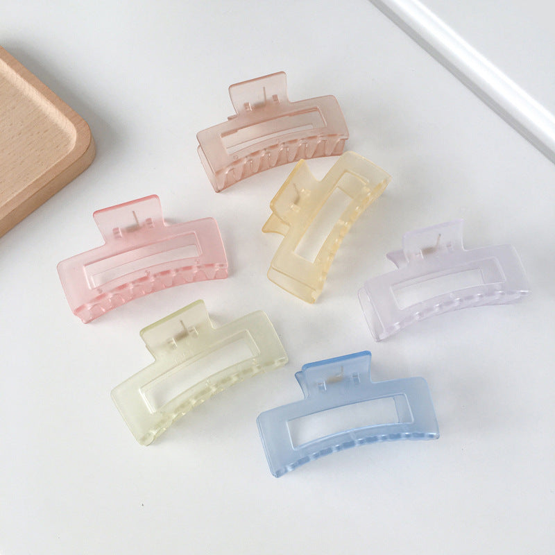 Korean Transparent Square Mist Clamps Hollow Out Candy Color Ponytail Hairpins Girls Women Wash Scrunchies Resin Hair Clips Jewelry Accessories Whol