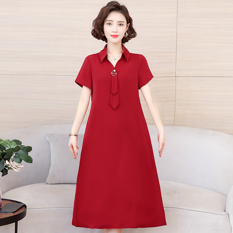Casual Summer Shirt Dress Women 2021 Loose Short Sleeve Office Lady Midi Turn-Down Collar Harajuku Solid