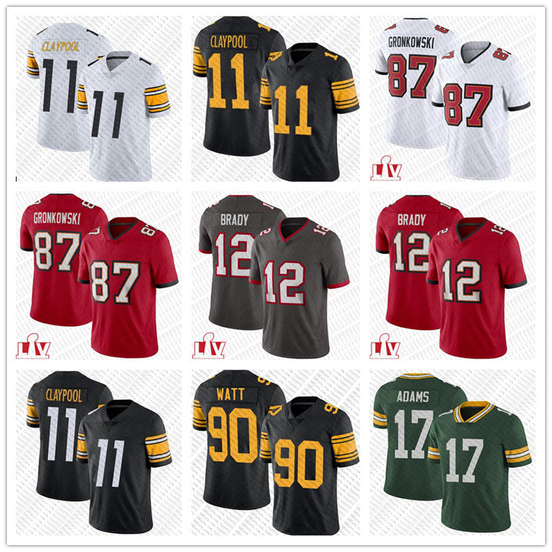 Mens Womens Youth Football jerseys 11 Chase Claypool 90 T.J. Watt 12 Tom Brady 87 Rob Gronkowski 12 Aaron Rodgers 17 Aaron Jones