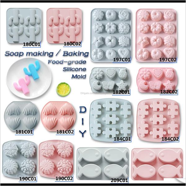 Bakeware Kitchen Dining Bar Gardenkinds Sile Oven Baking Moulds NonStick Diy Chocolate Pudding Cookie Biscuit Ice Pastry Cake Heat Resist