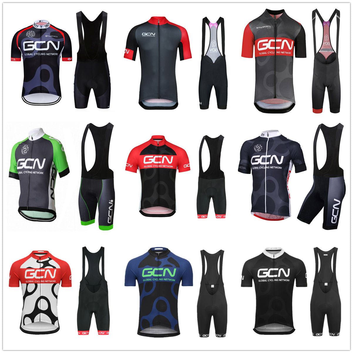 Tour De France 2021 Pro Team GCN Cycling Clothing Summer Breathable Short Sleeve Cycling Jersey Set MTB Bike Clothes Bib Shorts Suit Ropa Ciclismo