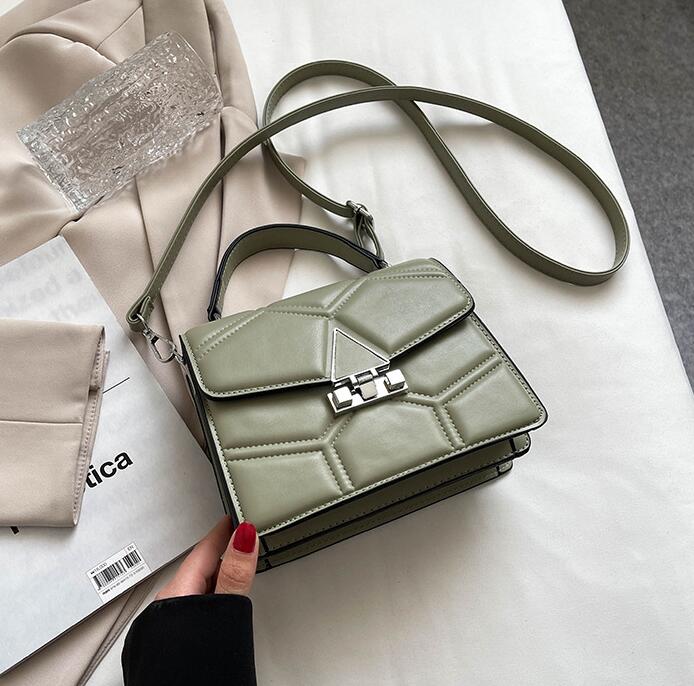 Factory wholesale women handbag simple leather shoulder bag high-quality shaped leathers messenger bags summer candy-colored plaid handbags