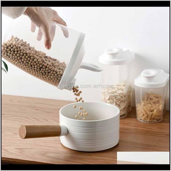 Storage Housekeeping Organization Home Gardenstorage Box Top Selling Plastic Cereal Dispenser Kitchen Grain Rice Container Nice 2 Models Whi