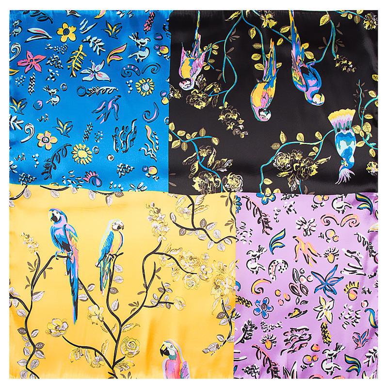 Silk Scarf Women Horse Print Square Scarves Small Bandana Foulards Femme Neckchief Office Lady Accessories 60*60cm
