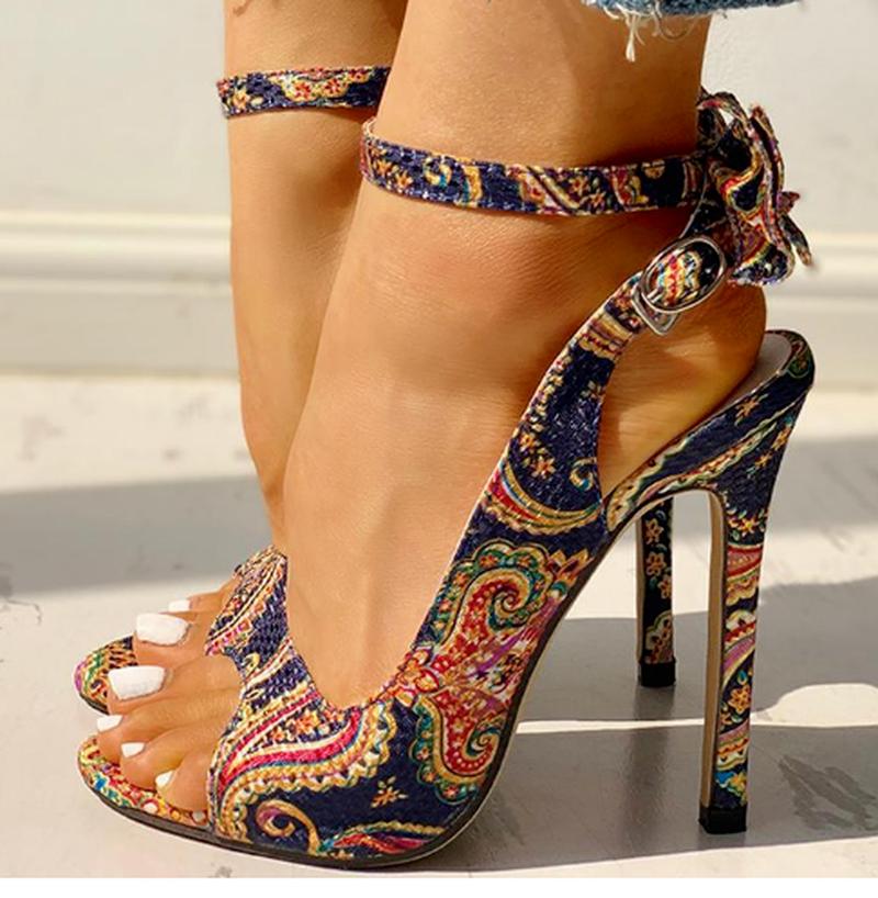 Sandals Party Sandalias Mujer Sapato Feminino Slides Fashion Casual Peep High Heels Office Women Summer Pumps Shoes Woman SA0627