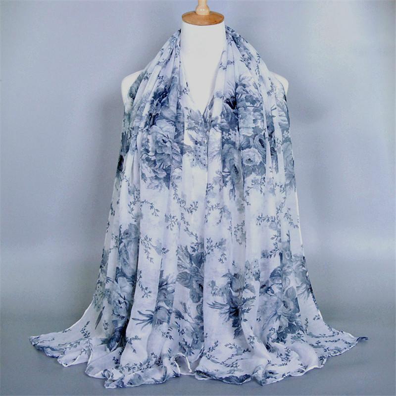 Autumn And Winter Fashion Joker Printing Flower Scarf For Women Wrap Shawl Stole 120 Scarves