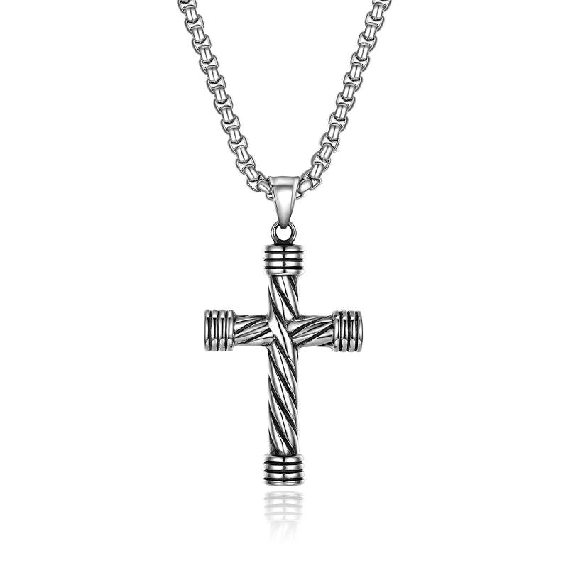Pendant Necklaces BONISKISS Vintage Mens Cross Long Chain Choker Man&#039;s Suspension Jewelry Necklace Male Charm Collares