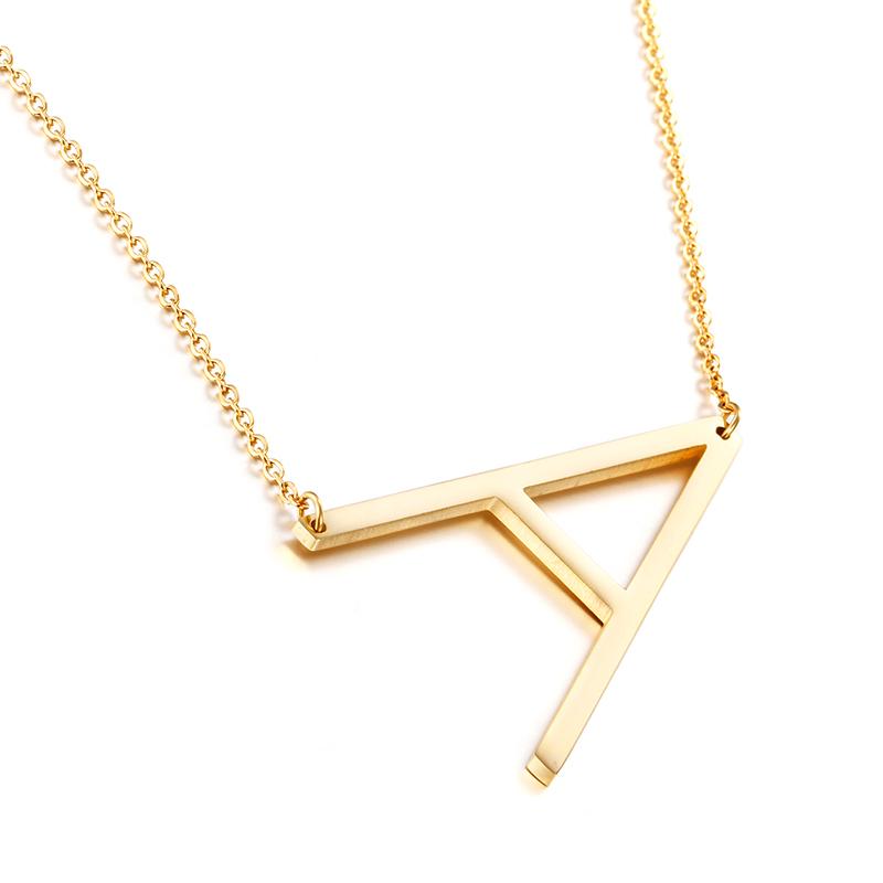 Pendant Necklaces Women Fashion Letter Girls Pendants Necklace Gold Color Stainless Steel Choker Female Jewelry Wholesale