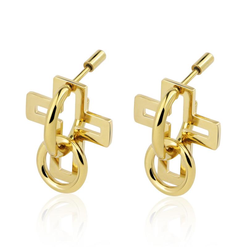 Dangle & Chandelier Fashion Jewelry Stainless Steel Detachable Assemblable Cross Round Pendant Earrings For Women Party Wedding Gift Wholesa