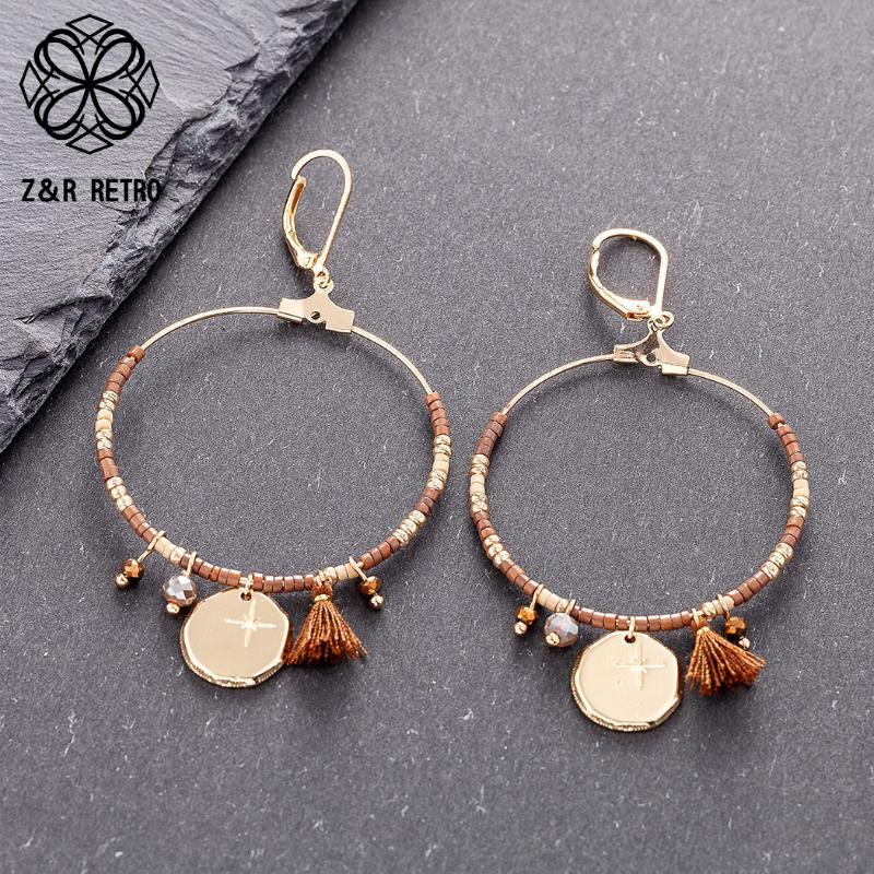 Dangle & Chandelier Vintage Women&#039;s Gold Statement Earrings With Tassel Jewelry Female Hanging Suspension Ear Decoration Pendientes Gifts