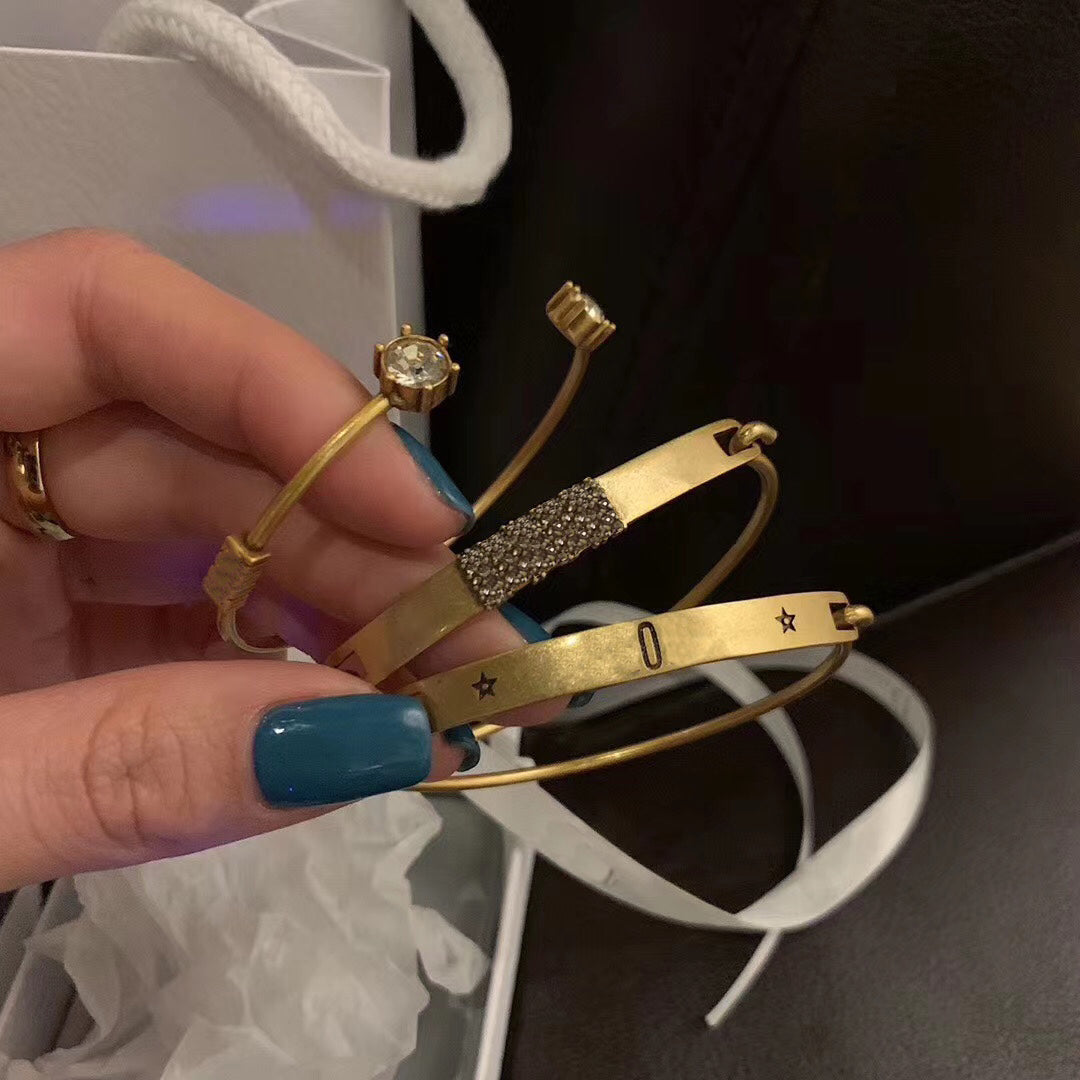 Trinity Bracelet for Women Man Fashion Crystal Bangle Jewelry Street Bracelets Wowan Lovers Gift Bangles with Box