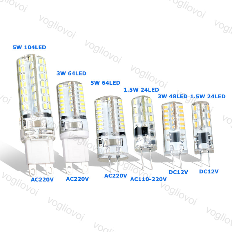 LED Bulbs Corn Light G9 G4 1.5W 3W DC12V AC220V SMD3014 Silicone Lamps For Crystal Chandelier Pendant EUB