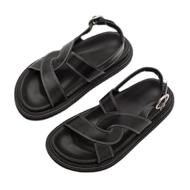 Sandals Women's Design One Button Muffin Thick Bottom Cross Open Toe Beach Summer Shoes For 2021