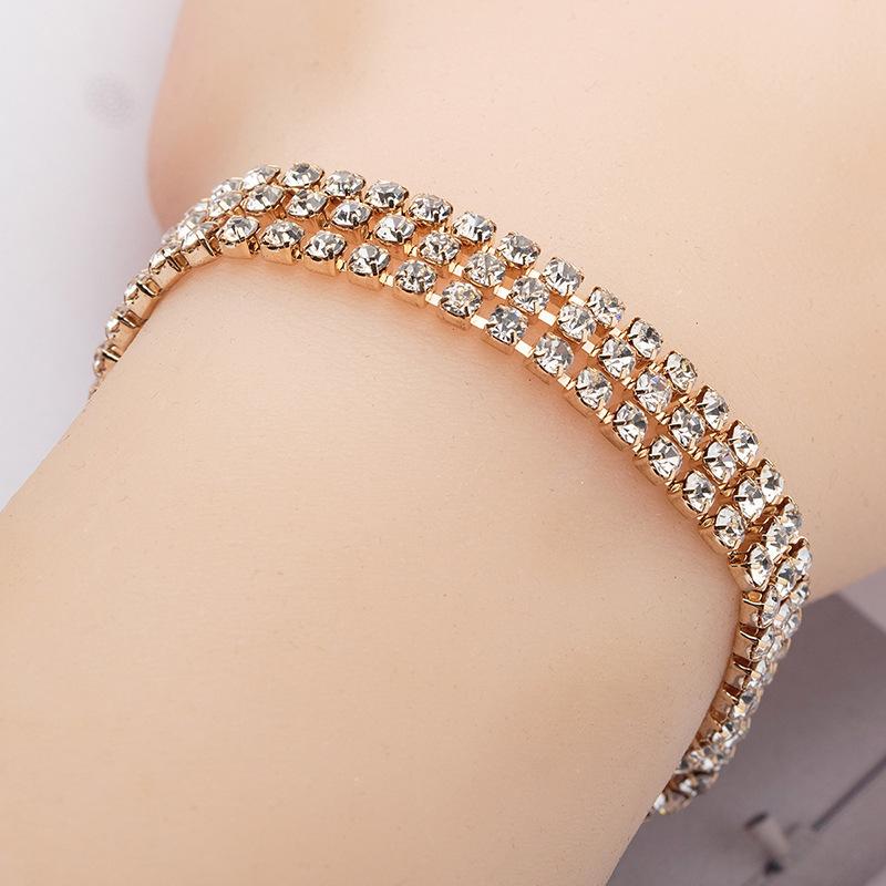 Link, Chain Accessories Crystal Multilayer Fashionable Temperament Bride Bridesmaid Water Drill Ribbon Bracelet Ms