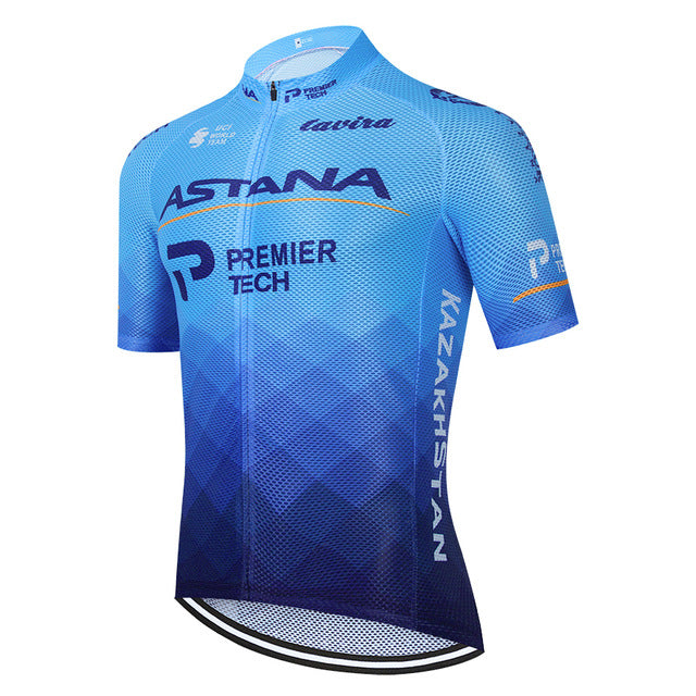 Tour De France 2021 Pro Team ASTANA Cycling Jersey Summer Breathable Cycling Clothing Short Sleeve MTB Bike Jersey Ropa Ciclismo