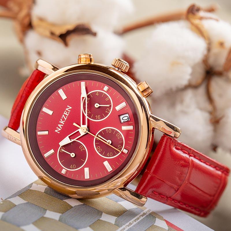 Wristwatches NAKZEN Women Watches Fashion Casual Top Leather Quartz Watch Ladies Chronograph Clock Gift Relogio Feminino