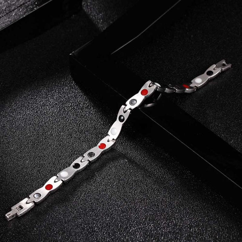 Link, Chain Women Health Bracelet Titanium Steel Energy Magnetic Stone Classic XIN-