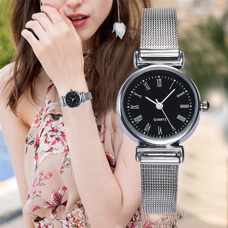 Wristwatches Women Quartz Movement Watch Alloy Mesh Band Round Dial Sports Gifts J55