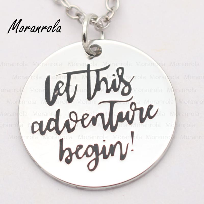 Pendant Necklaces Arried&quot; Let The Adventure Begin&quot;Copper Necklace Keychain,charm Begins Jewelry Graduation Gift