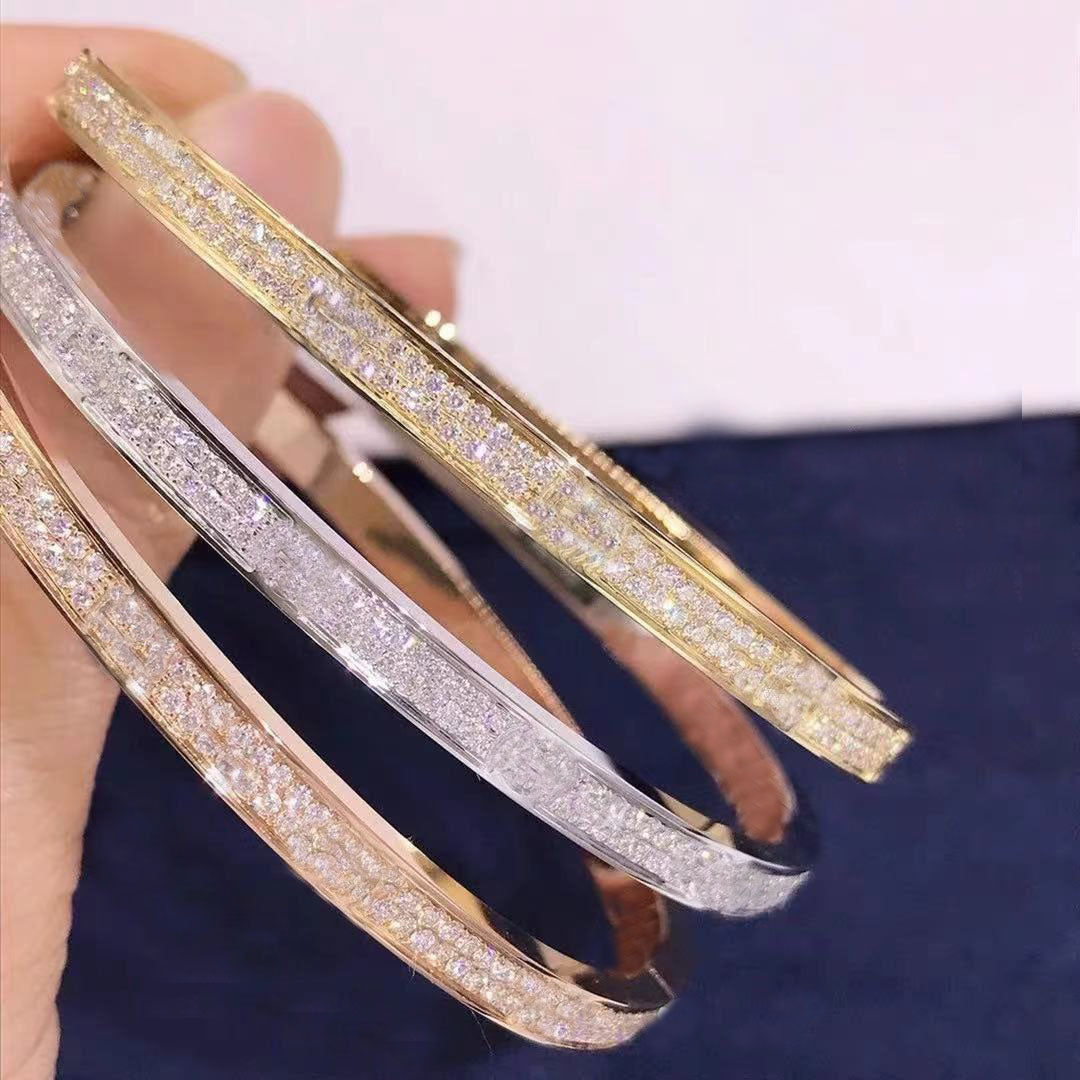 Gold Love Bangle Narrow Screwdriver Bracelets Gypsophila Double Row Diamond Bracelet Jewelry with Exquisite Packaging Gift Box