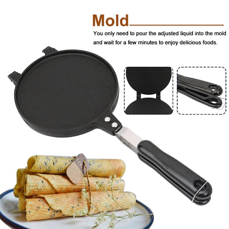 Baking Moulds Pancake Cone Griddle Round Double Side Gas Aluminum Alloy Waffle Maker Non Stick Eggs Roll Ice Cream DIY Mold Household Kitche