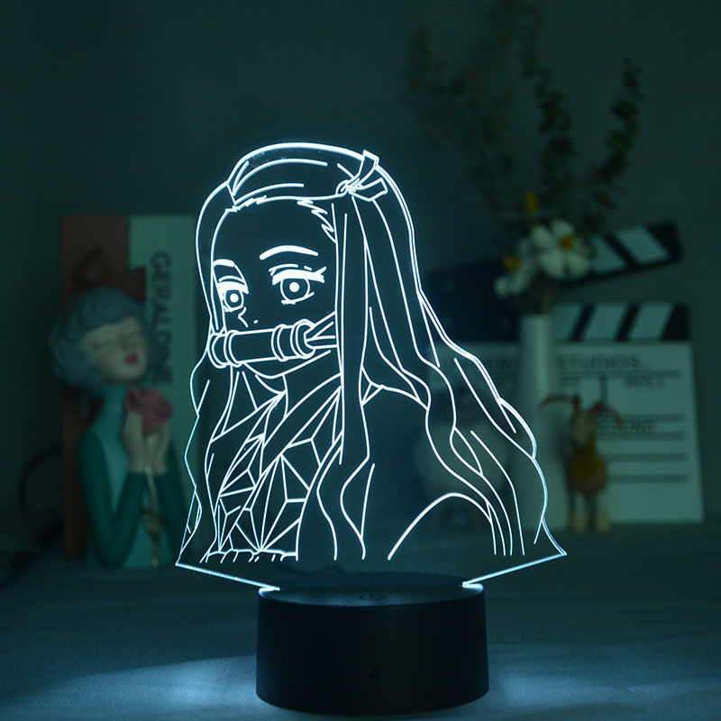 3D Night Sensor Light LED Lamp Bedside Smart Phone Control Nightlight Nezuko Kamado Demon Slayer Home Decor Anime Fans Kids Gift