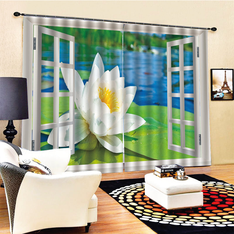 Window Blackout Luxury 3D Curtains set For Bed room green louts curtains modern living room curtains